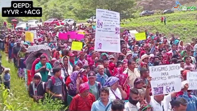Wixárikas de Tuxpan de Bolaños exigen justicia en el sepelio de Yuniur Vázquez y Antonio Carrillo