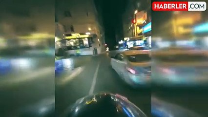 Beylikdüzü'nde ehliyetsiz sürücü, polis kovalamacası kask kamerasında