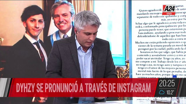 DYHZY, el hijo de ALBERTO FERNÁNDEZ, habló de la denuncia de FABIOLA YAÑEZ