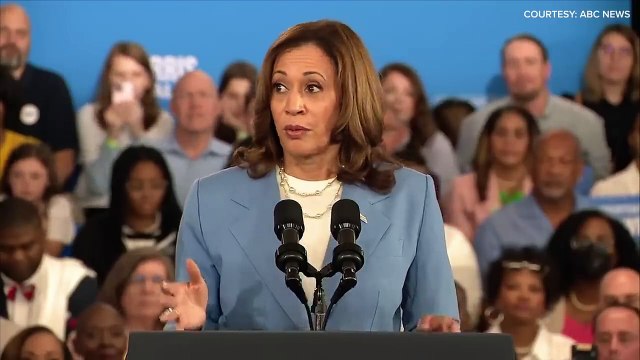 Kamala Harris speaks about bread and ground beef prices being up 50% at North Carolina rally
