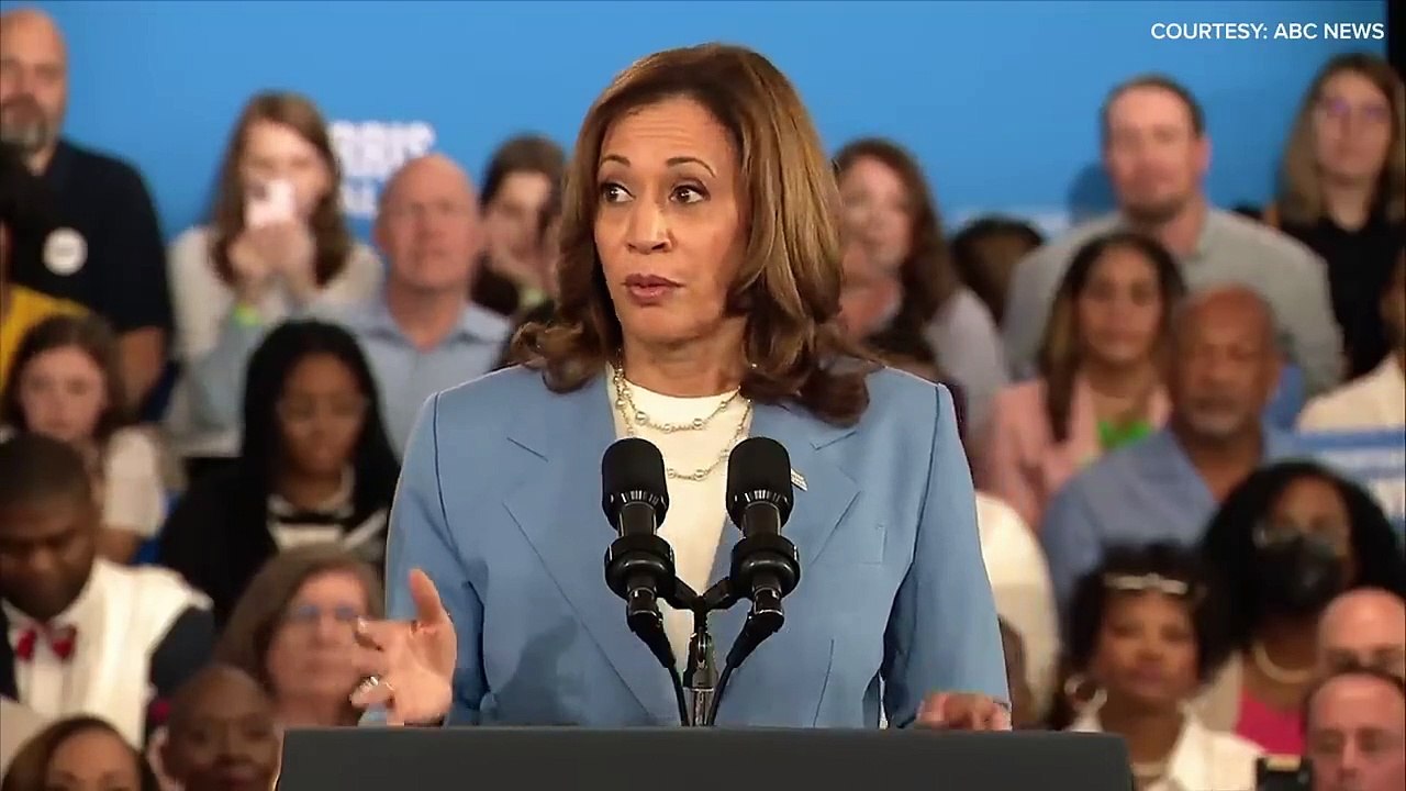Kamala Harris speaks about bread and ground beef prices being up 50% at North Carolina rally