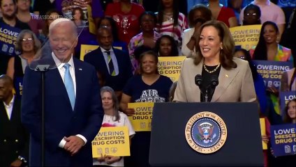 Biden and Harris make first appearance since he exited the 2024 race and endorsed her