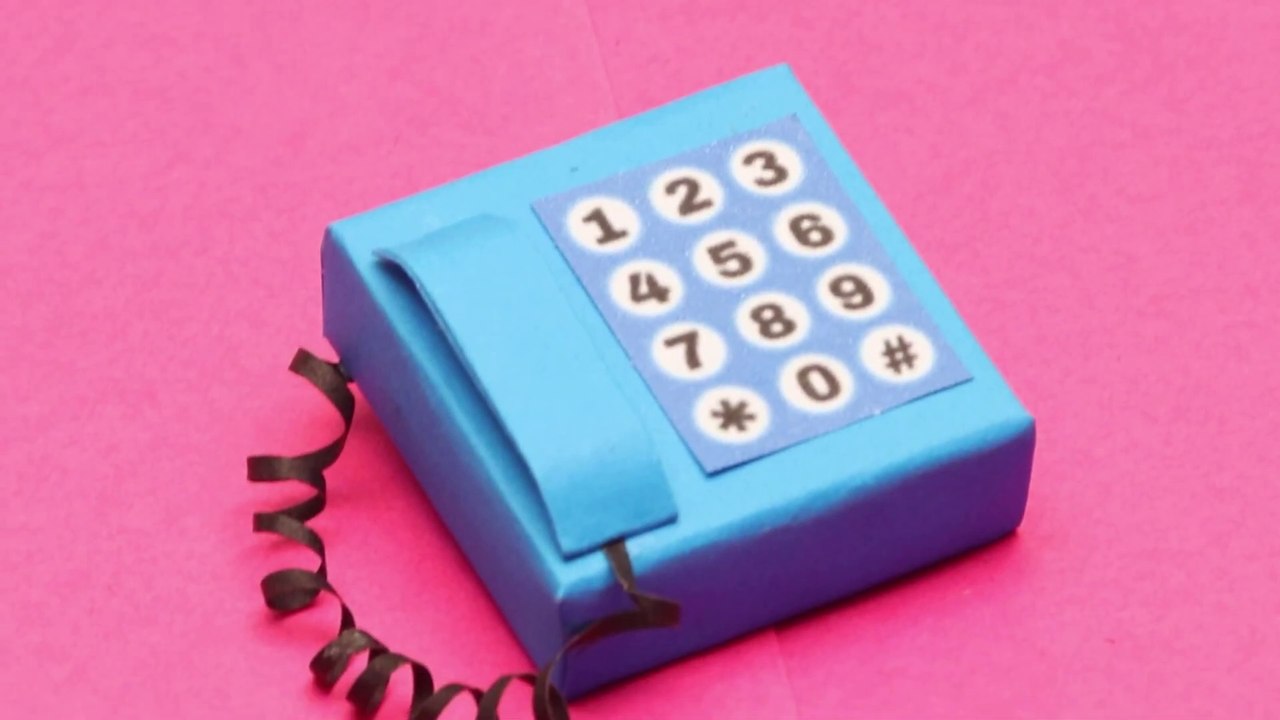 DIY Miniature telephone with matchbox || How to make mini telephone from matchbox