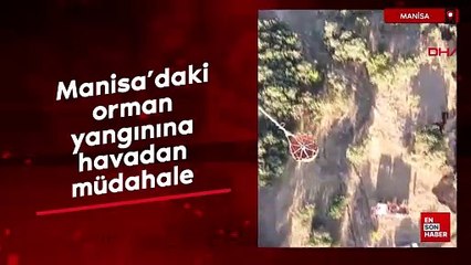 Manisa'daki orman yangınına havadan müdahale
