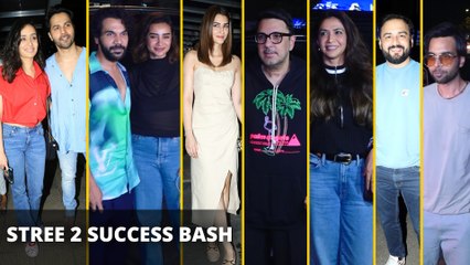 Stree 2 की सक्सेज पार्टी में Rajkumar Rao, Shraddha Kapoor, Kriti Sanon, Varun Dhawan ने बिखेरा जादू