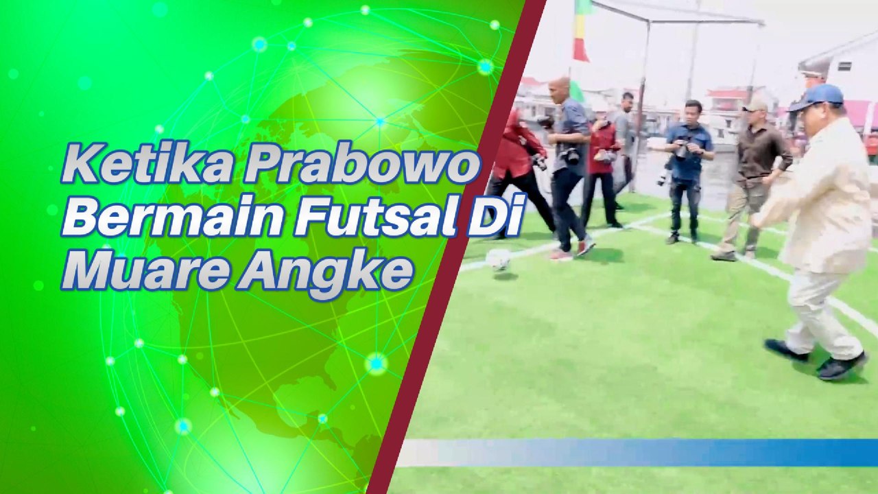 Begini Gaya Prabowo Saat Resmikan Lapangan Futsal di Muara Angke
