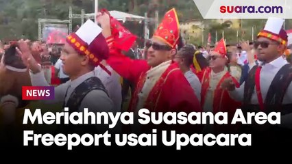 Suasana Meriah Pasca Pengibaran Bendera Merah Putih di Area Freeport