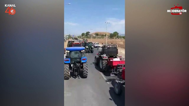 Bir çiftçi eylemi de Kahramanmaraş'ta: Çiftçiler traktör konvoyu eşliğinde yolu kapattı