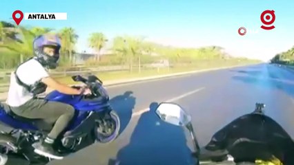 Motosiklet sürücüsünün ölüme gittiği anlar kask kamerasında