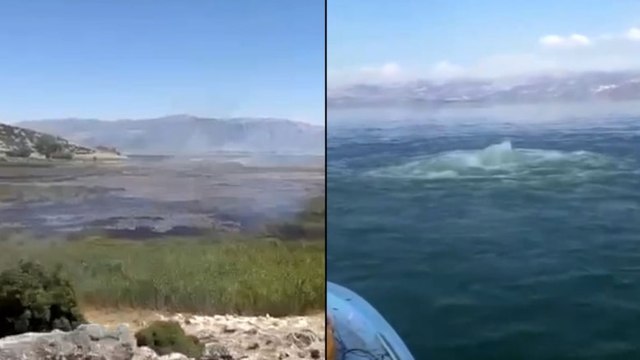 Eğirdir'de ürküten görüntüler... Göl fokur fokur kaynıyor