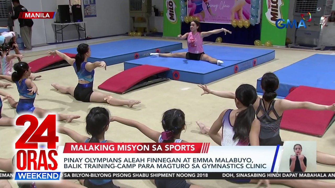 Pinay Olympians Aleah Finnegan at Emma Malabuyo, balik-training camp para magturo sa gymnastics clinic; kapatid ni Carlos Yulo na si Elaiza, lumahok din | 24 Oras Weekend