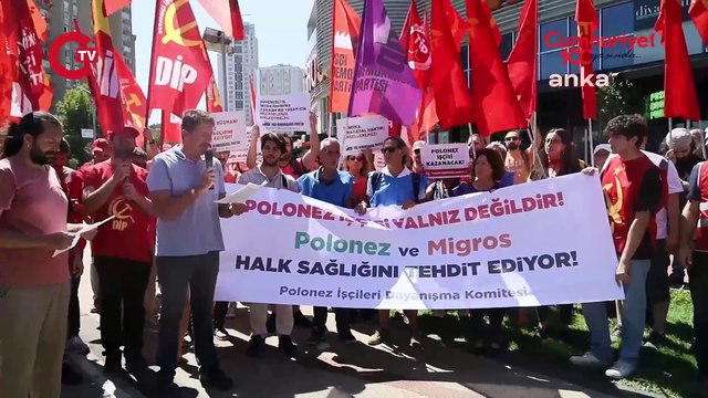 Polonez işçilerinin eylemine destek ziyareti