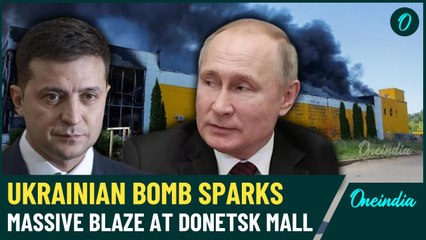 Download Video: Ukraine's Devastating Assault: Donetsk Mall Engulfed in Flames with Dozens Trapped Inside