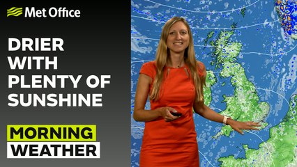 Met Office morning weather forecast - 18/08/2024 - Sunny with early showers to the north