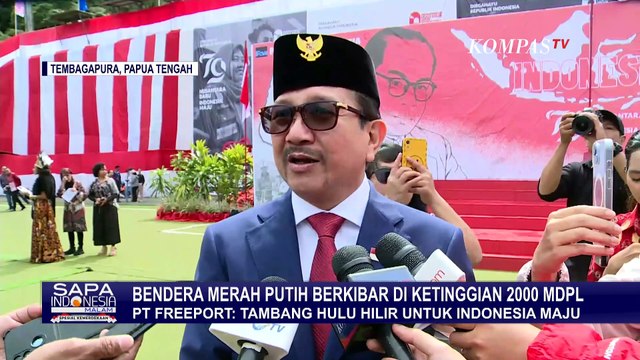 PT Freeport Gelar Upacara HUT ke-79 RI, Kibarkan Bendera Pusaka di Ketinggian 2.000 Mdpl