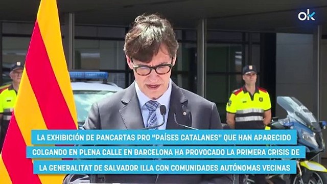 Mazón exige a Illa que retire las pancartas pro Países Catalanes colgadas en plena calle en Barcelona