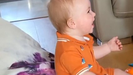 Download Video: 'His Laugh is Too Cute!' - Baby's contagious giggles shine as Nonna keeps shaking Pringles can