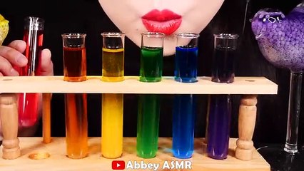 ASMR RAINBOW DRINKS _VAMPIRE BOBA TEA,