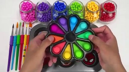 Satisfying Video l How to Make GIANT Rainbow Bubble Stress Ball with Lollipop Slime Cutting ASMR