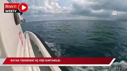 Batan teknedeki 3 kişi kurtarıldı