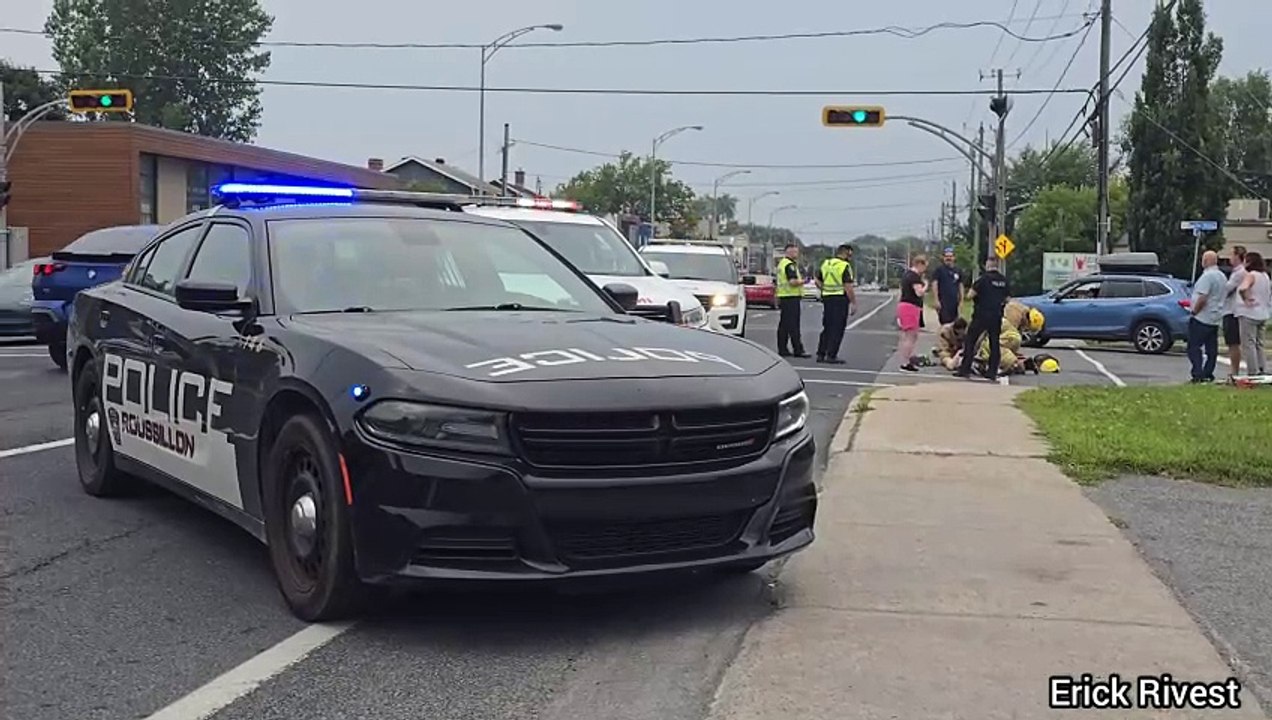 Incident vélo-auto La Prairie