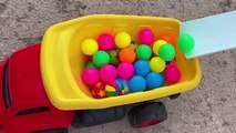 Dump Truck Marble Run Race ASMR with Bouncy Balls, Racing Cars in Water Slide l Satisfying Video