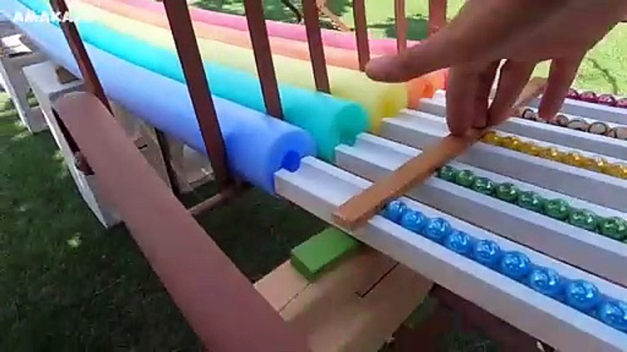 Marble Run Race ASMR Whirlpool _ Colorful Pop Tube _ Magic Slime Ball