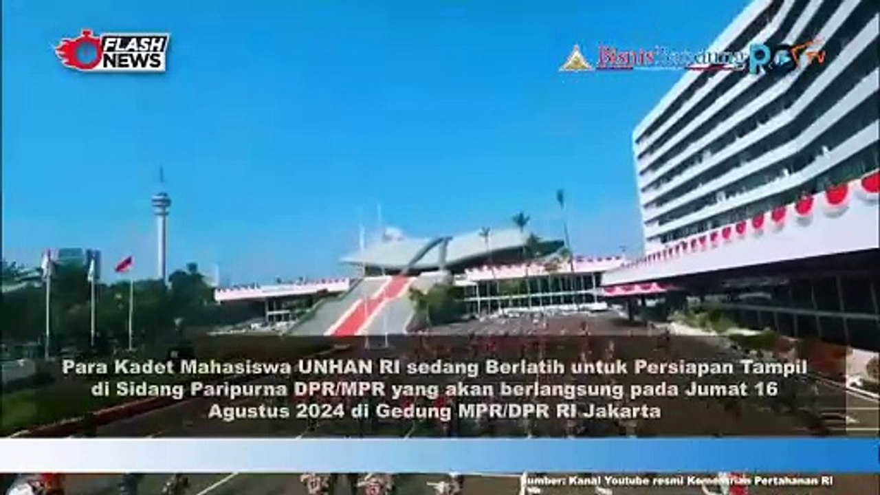 Para Kadet Mahasiswa UNHAN RI Berlatih Untuk Persiapan Tampil Di Sidang Paripurna DPR/MPR RI