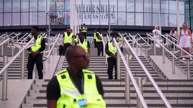 Security in place outside Taylor Swift concert at Wembley Stadium