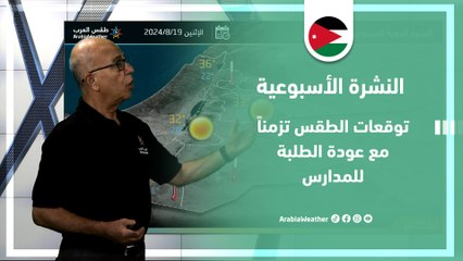 Download Video: الأردن | تعرف على الأحوال الجوية المتوقعة في مختلف مناطق المملكة خلال أيام هذا الأسبوع