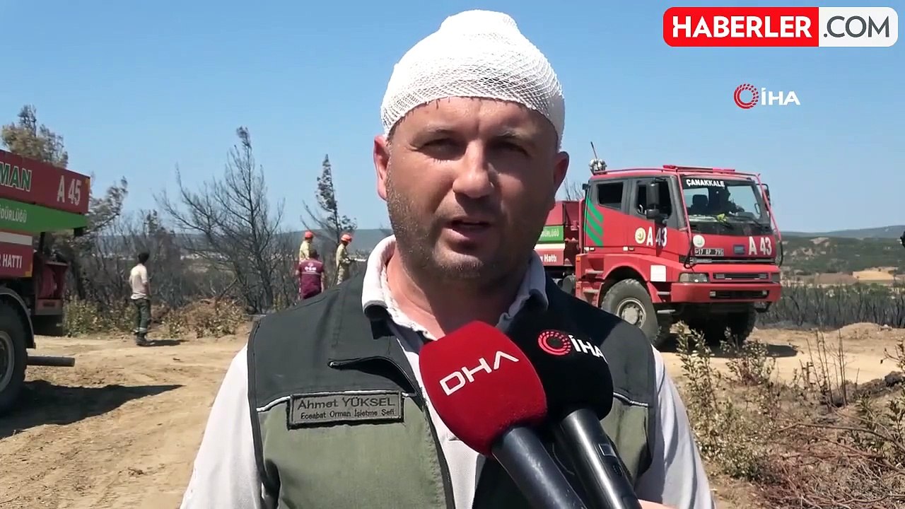 Ölümden dönen orman işletme şefi, elleri ve başındaki sargıyla yangın bölgesine gitti: Canımızı hiçe saydık