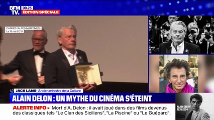"C'est une gloire mondiale": Jack Lang, ancien ministre de la Culture, rend hommage à Alain Delon