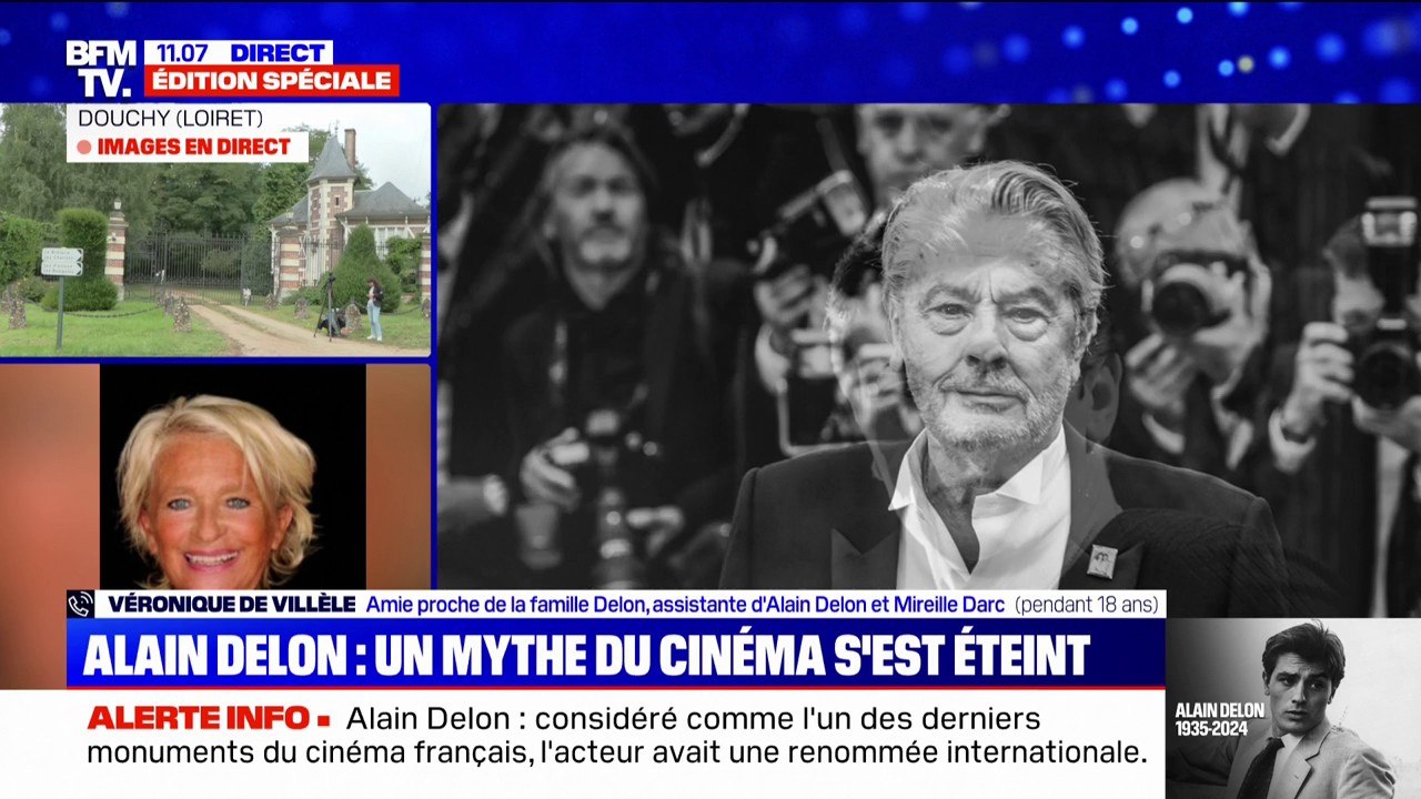 "Je garde le souvenir de l'ami incroyable qu'il était": Véronique de Villèle, amie proche de la famille Delon, "effondrée de tristesse" après l'annonce de la mort de l'acteur