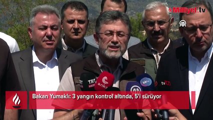 Bakan Yumaklı: Devam eden 5 yangın var