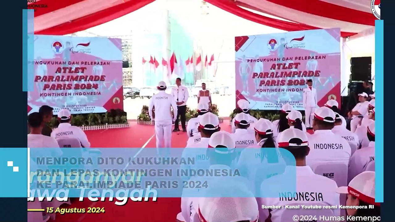Menpora Dito Kukuhkan dan Lepas Kontingen Indonesia ke Paralimpiade Paris 2024