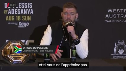 UFC 305 - Du Plessis rend hommage à Adesanya : "Pas d'amitié, mais le respect est là"