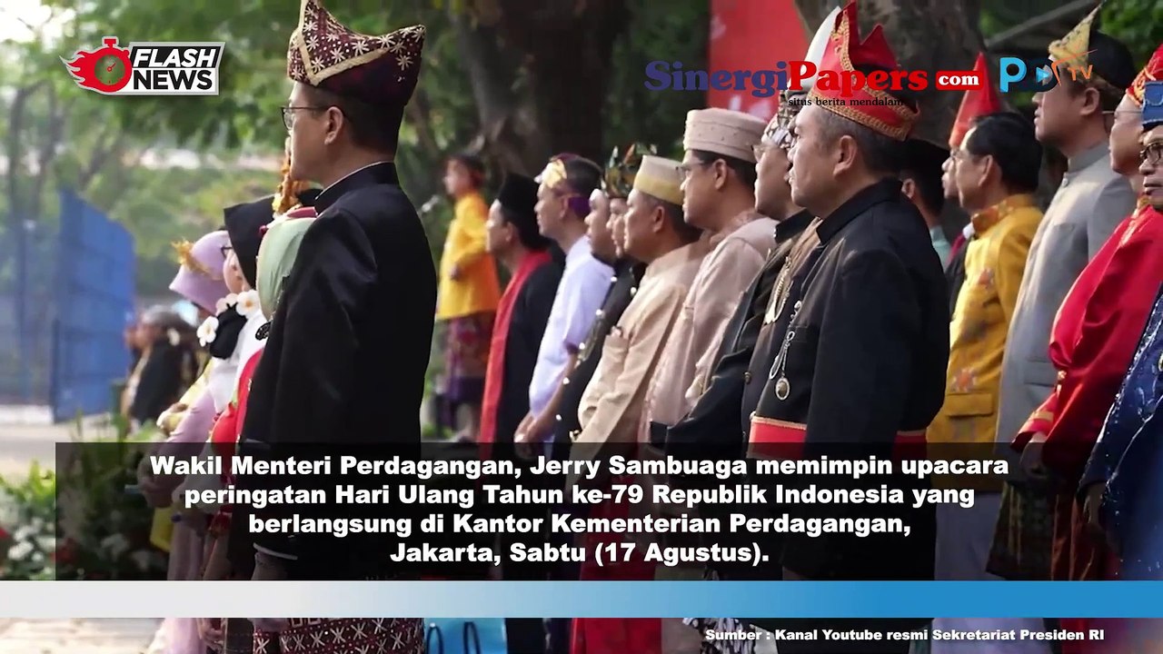 Jerry Sambuaga Pimpin Upacara Bendera HUT RI ke-79 di Kantor Kementrian Perdagangan