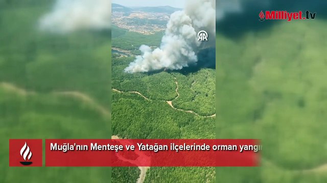 Muğla'nın Menteşe ve Yatağan ilçelerinde orman yangını çıktı