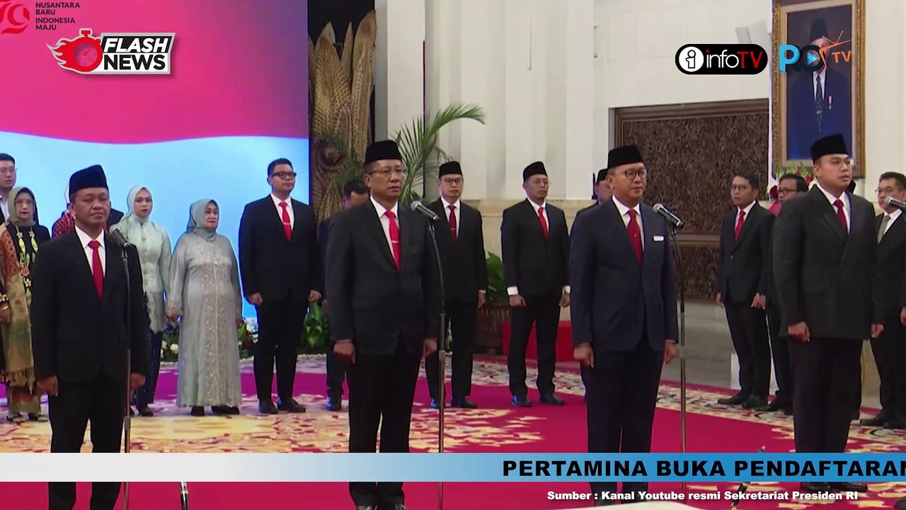 PRESIDEN LANTIK 3 MENTERIDAN 1 WAKIL MENTERI KABINET INDONESIA MAJU SISA MASA JABATAN PERIODE TAHUN 2019-2024