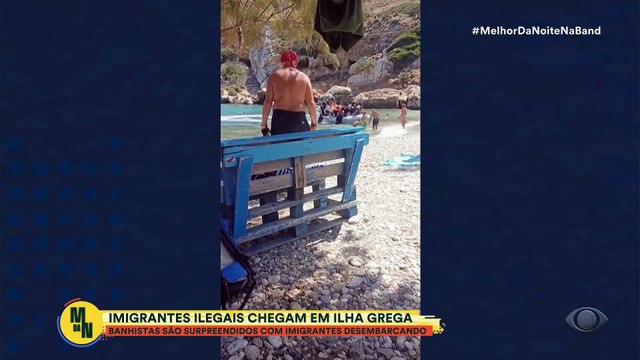 Banhistas são surpreendidos com chegada de imigrantes ilegais em ilha grega