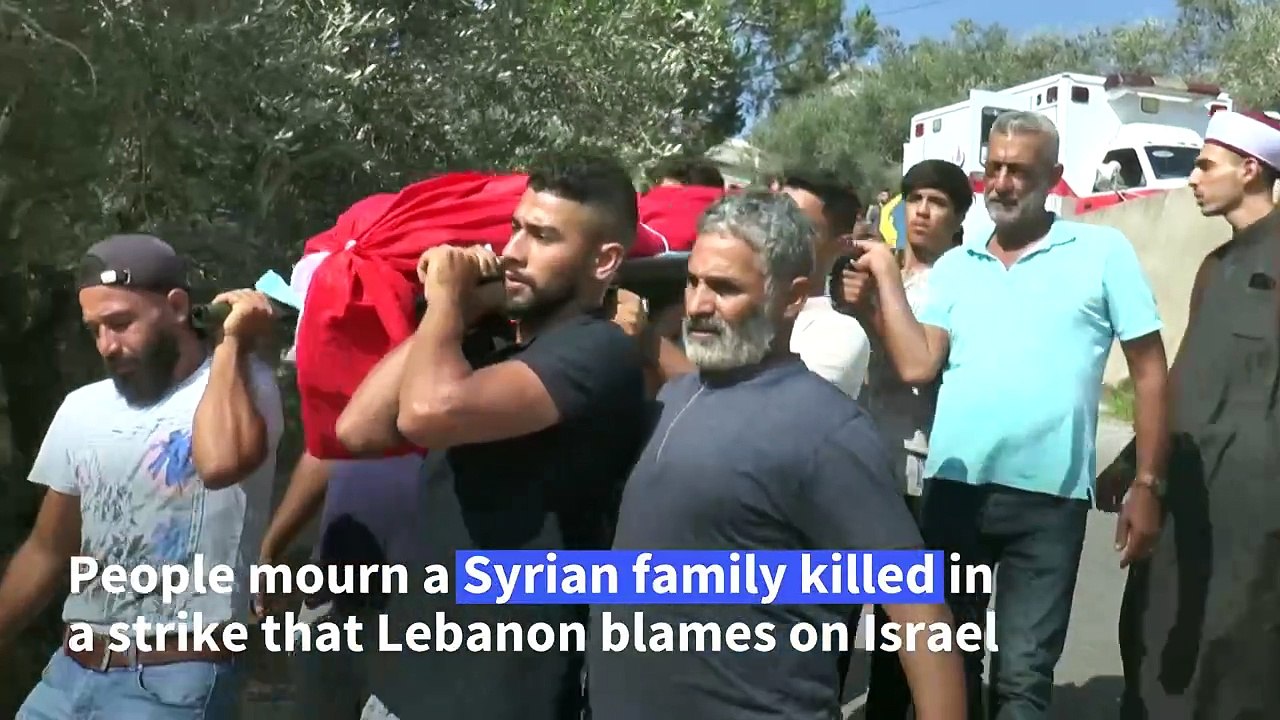 People mourn Syrian family killed in Israeli st...