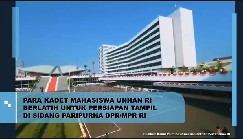 Para Kadet Mahasiswa Unhan RI Berlatih untuk Persiapan Tampil di Sidang Paripurna DPR/MPR RI