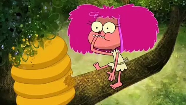 Harvey Beaks Fee y Foo está comiendo un panal de abejas