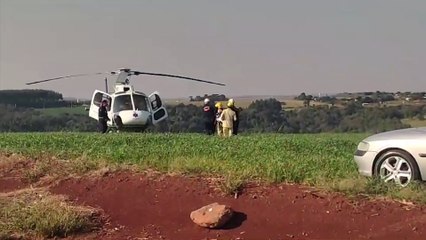 Grande efetivo de socorro é mobilizado após grave capotamento com morte na PR-180