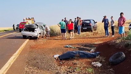 Grande efetivo de socorro é mobilizado após grave capotamento com morte na PR-180
