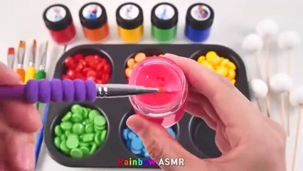 Satisfying Video l How to make Rainbow Lollipop Candy and Glossy Balls into Playdoh Cutting ASMR #57