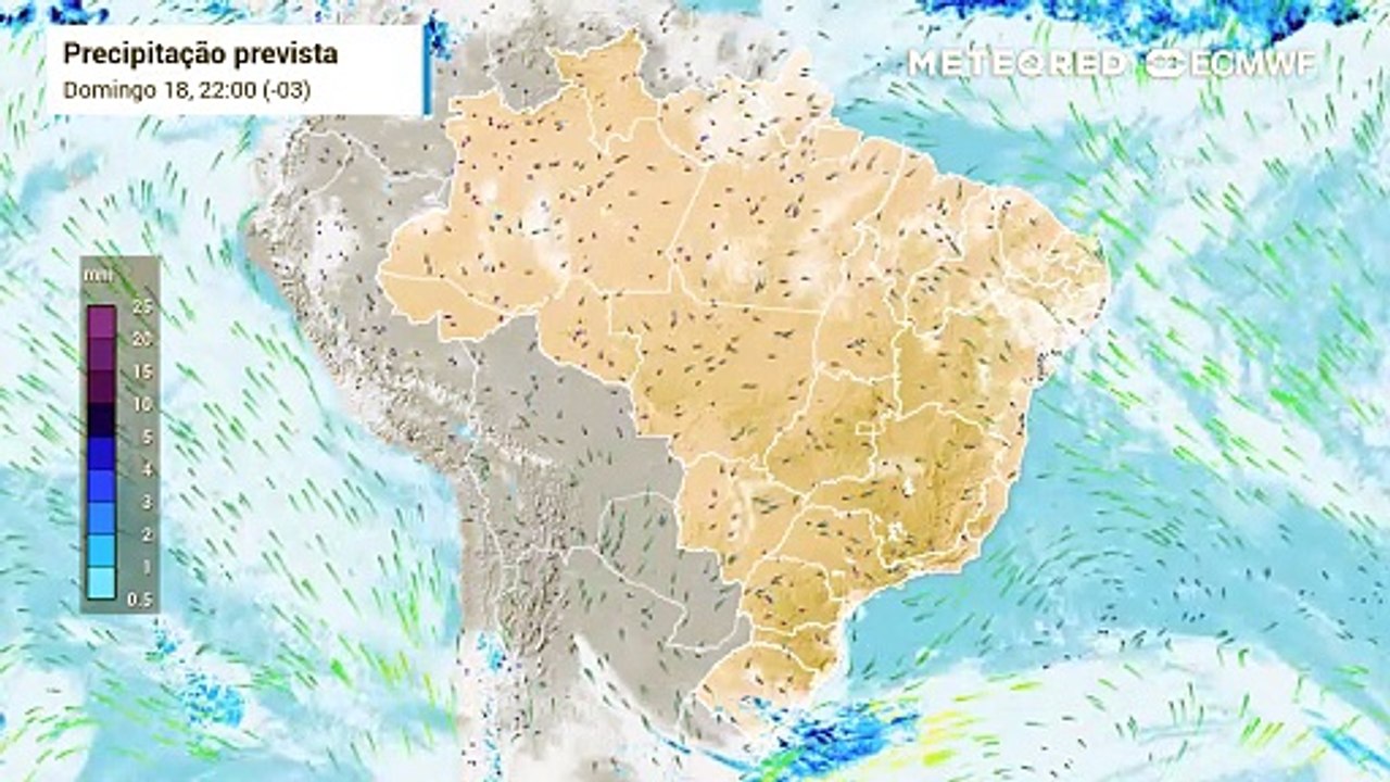 Previsão de chuva e nebulosidade