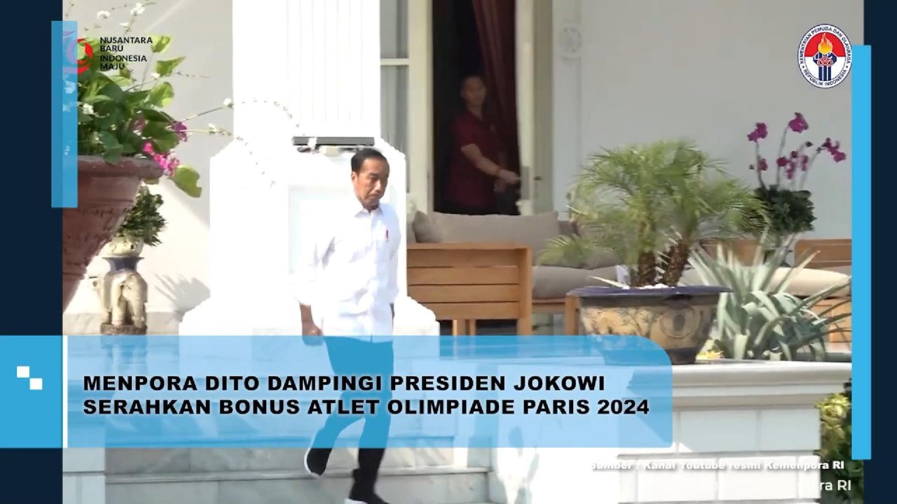 Menpora Dito Dampingi Presiden Jokowi Serahkan Bonus Atlet Olimpiade Paris 2024