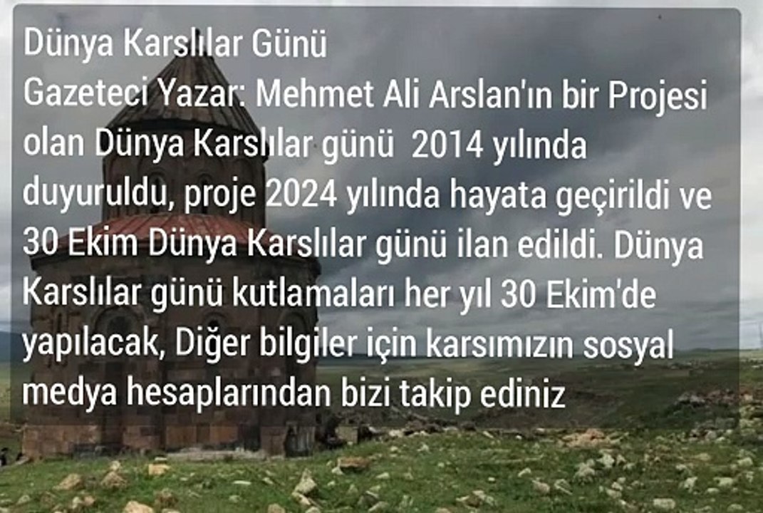 30 Ekim Dünya Karslılar Günü
