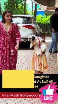 Soha Ali Khan's Daughter Inaaya With Her Pet At Saif Ali Khan House Viral Masti Bollywood